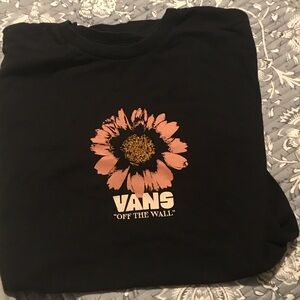 Vans Black Tee with Pink Floral Design